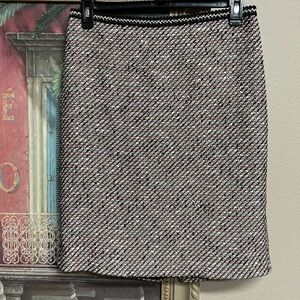 Talbots Black, Pink, and White Tweed Pencil Skirt